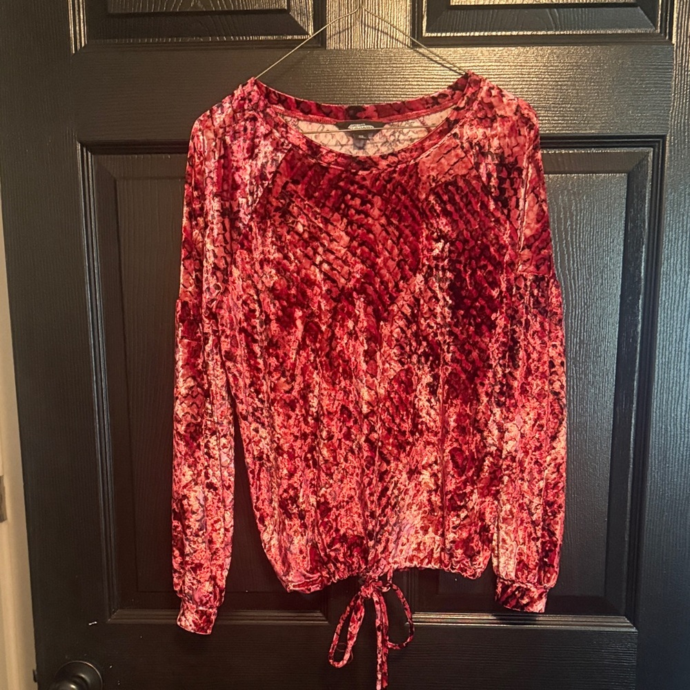 Project RUNWAY Red Textured Blouse